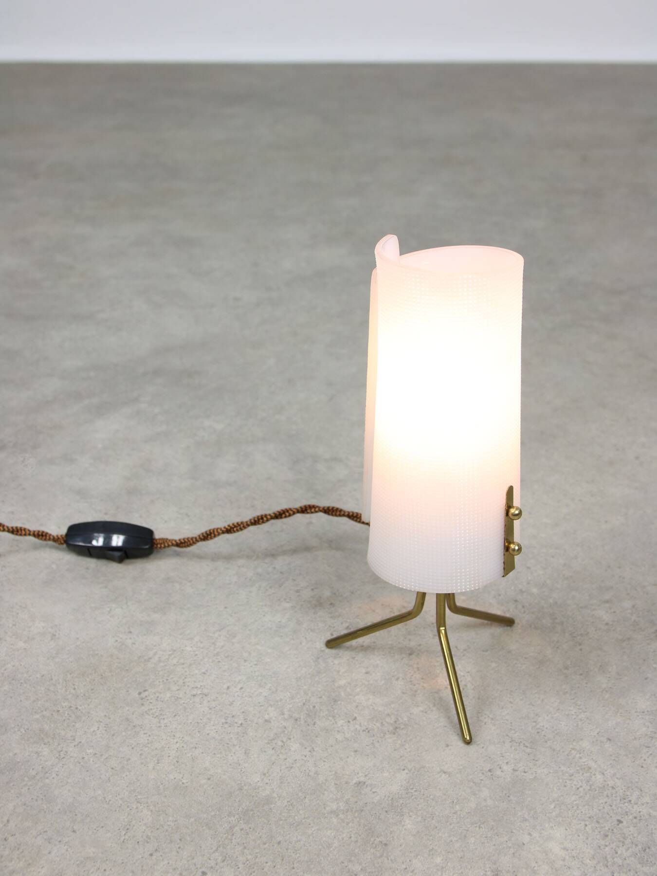 Mid-Century Italian Plastic and Brass Table Lamp