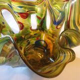 Large Makora handmade glass vase from the 70s