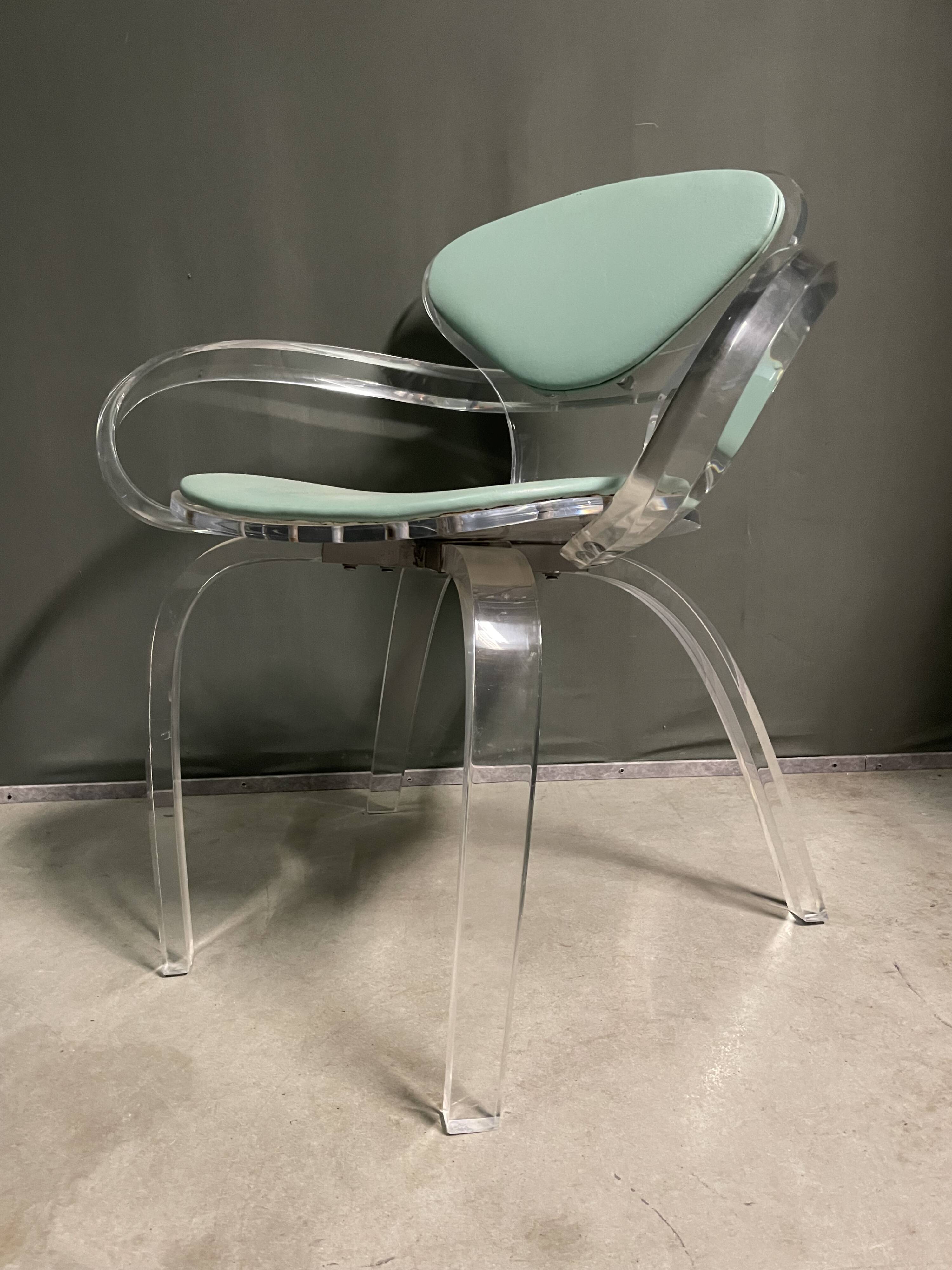 Very rare 1980's thick acrylic armchair
