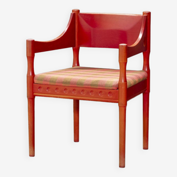 Fauteuil suédois teinté rouge, Nässjö 1960 Suède