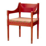 Fauteuil suédois teinté rouge, Nässjö 1960 Suède