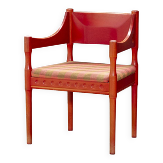 Fauteuil suédois teinté rouge, Nässjö 1960 Suède