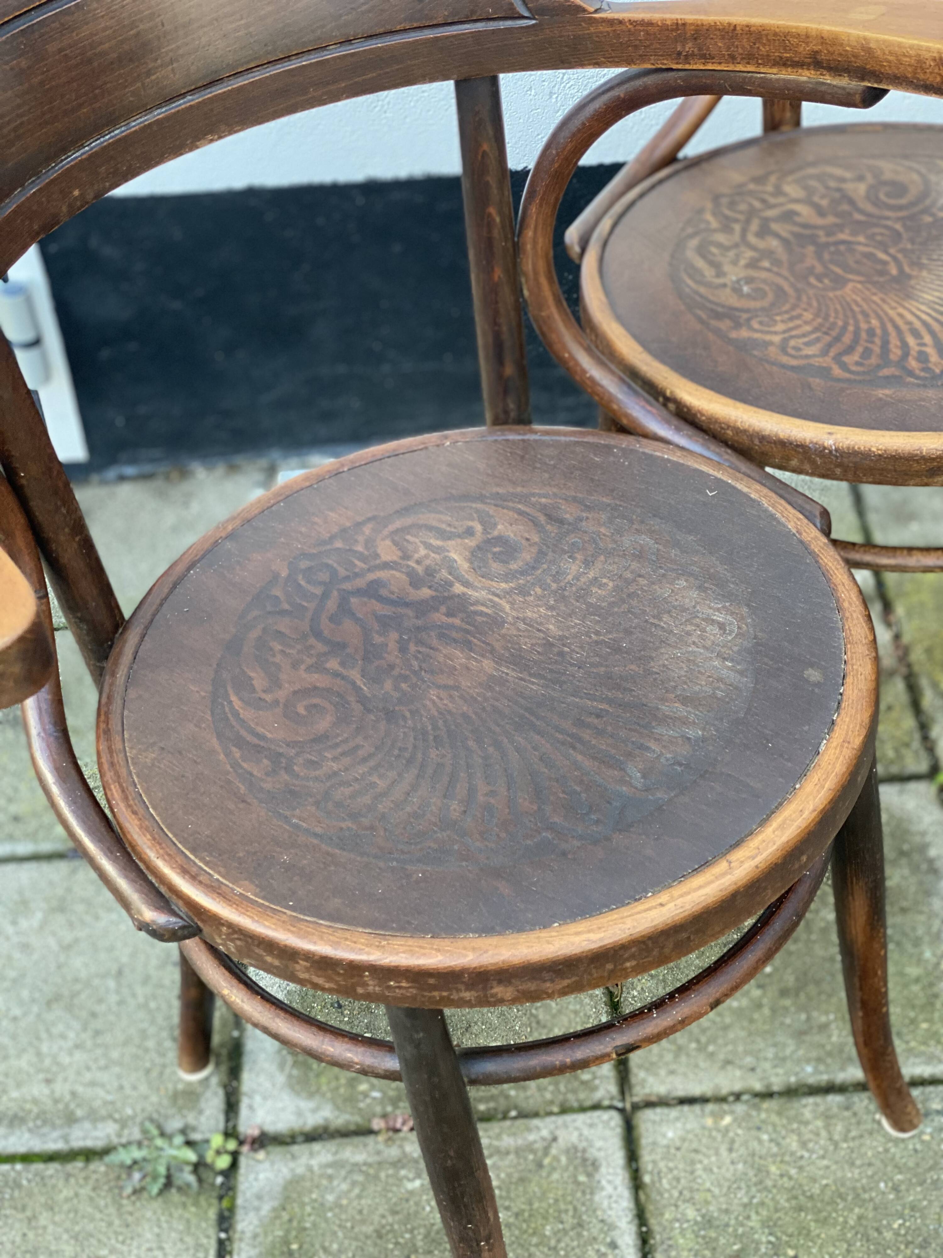 Pair of Vintage Thonet Viennese Bentwood Chairs