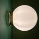 Vintage wall or ceiling light globe in white opaline.