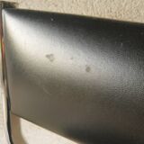 Vintage 70s black skai sled chair