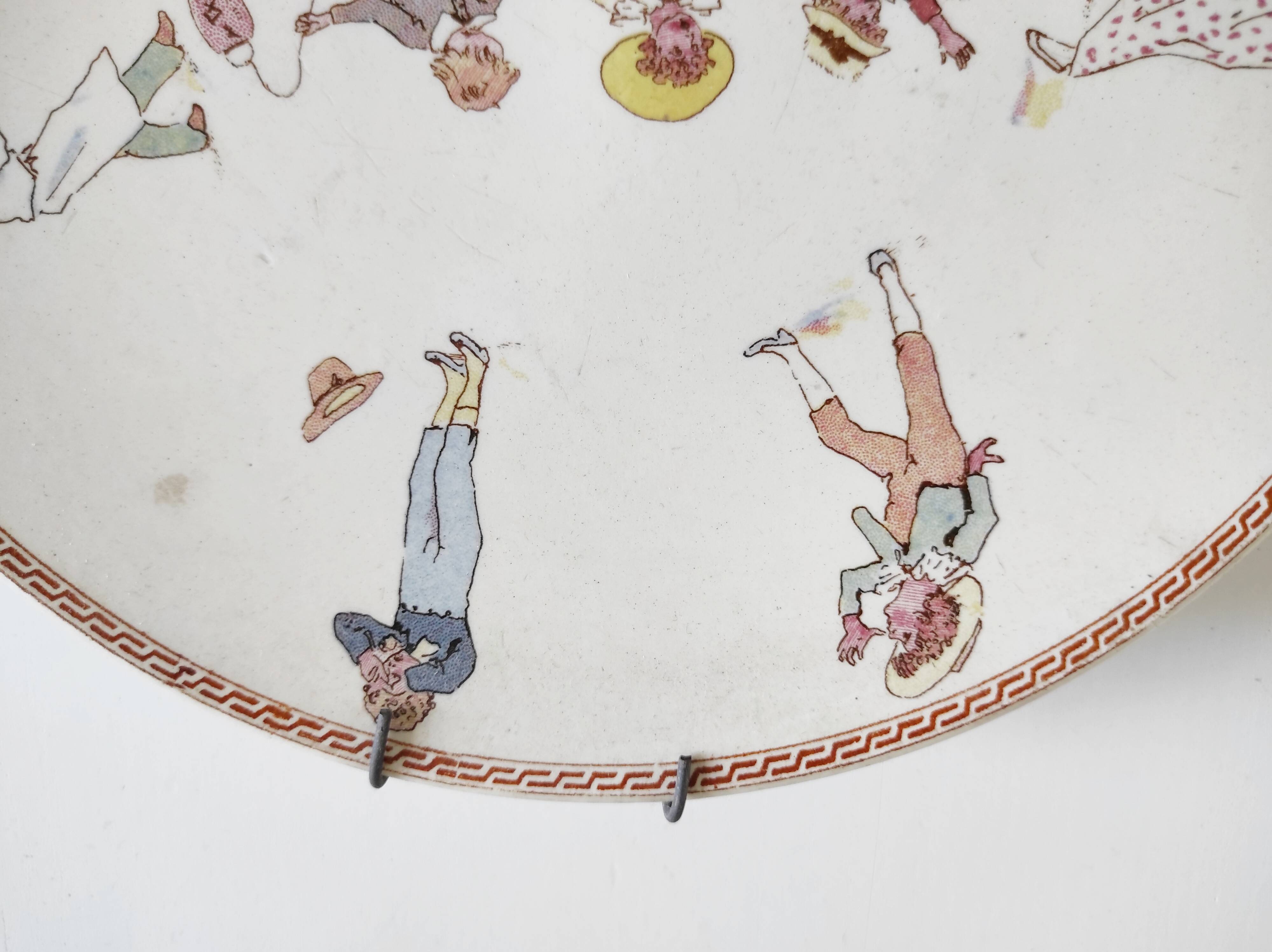Assiette décorative aux enfants sarreguemines