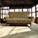 Vintage baroque chair with a rich floral pattern