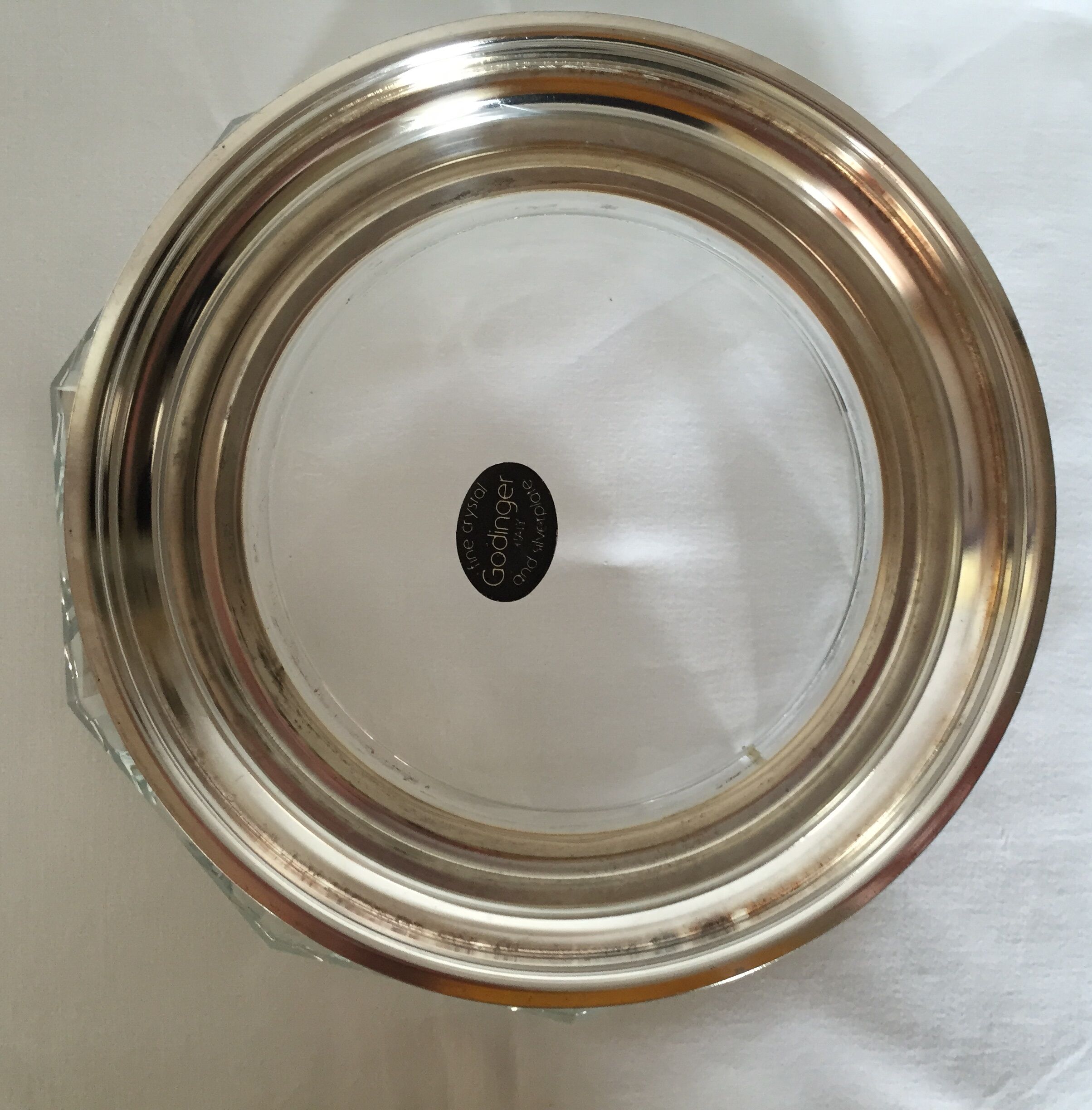 Bowl in crystal and silver Godinger