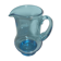 Old blue blown glass pitcher with vintage handle
