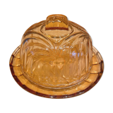 Cloche à fromage en verre marron