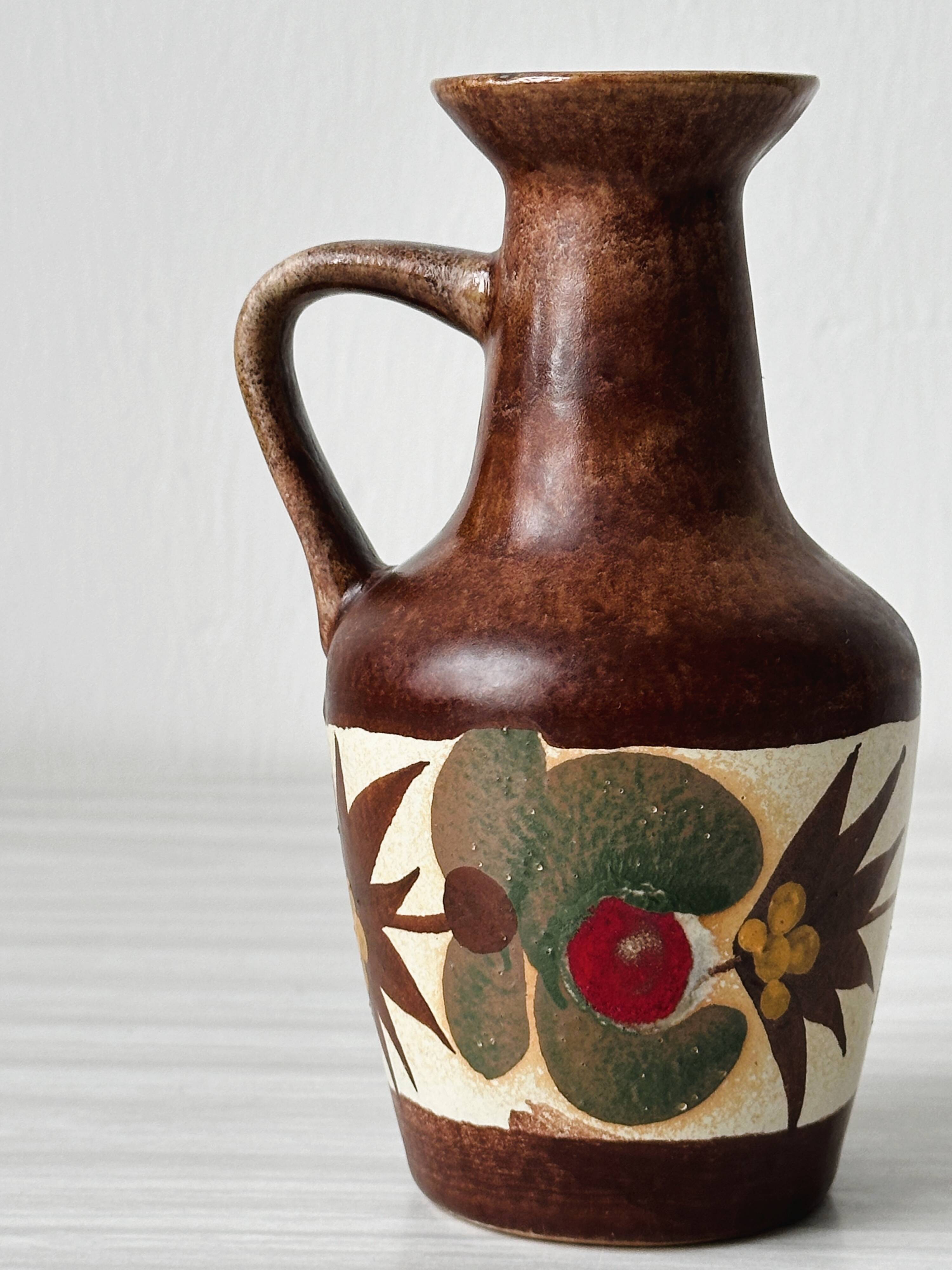 West German style ceramic pitcher vase 50/60's