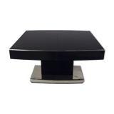 Black art deco extendable dining table made in 1930s czechia