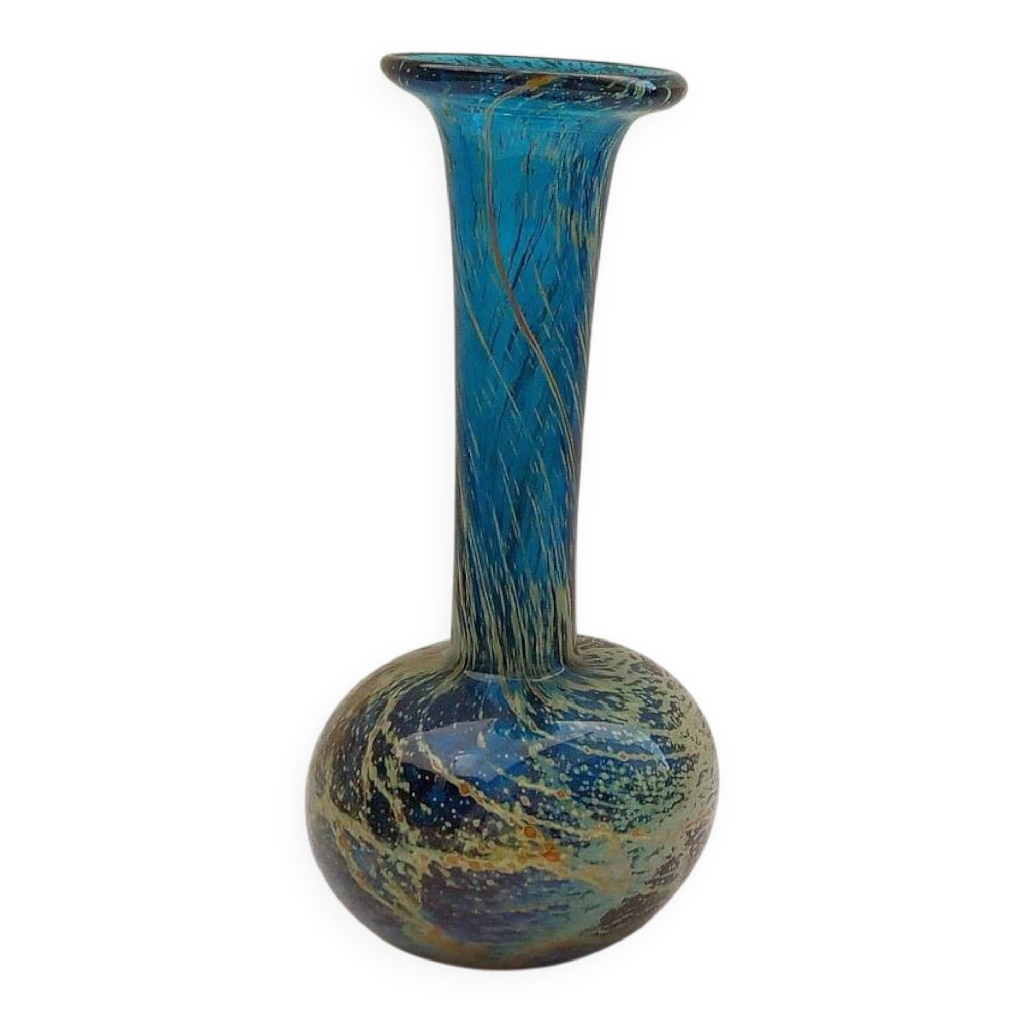 Mdina Glass Bud Vase Malta  by Michael Harris  Hand Blown MCM Signed