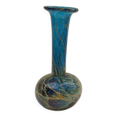 Vase en verre Mdina Malte par Michael Harris soufflé à la main MCM signé