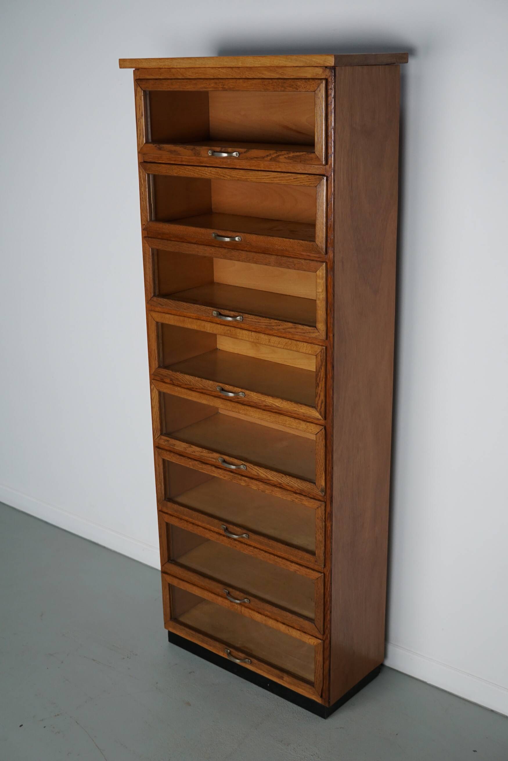 Vintage Dutch Oak Haberdashery Shop Cabinet / Vitrine, 1950s