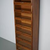 Vintage Dutch Oak Haberdashery Shop Cabinet / Vitrine, 1950s