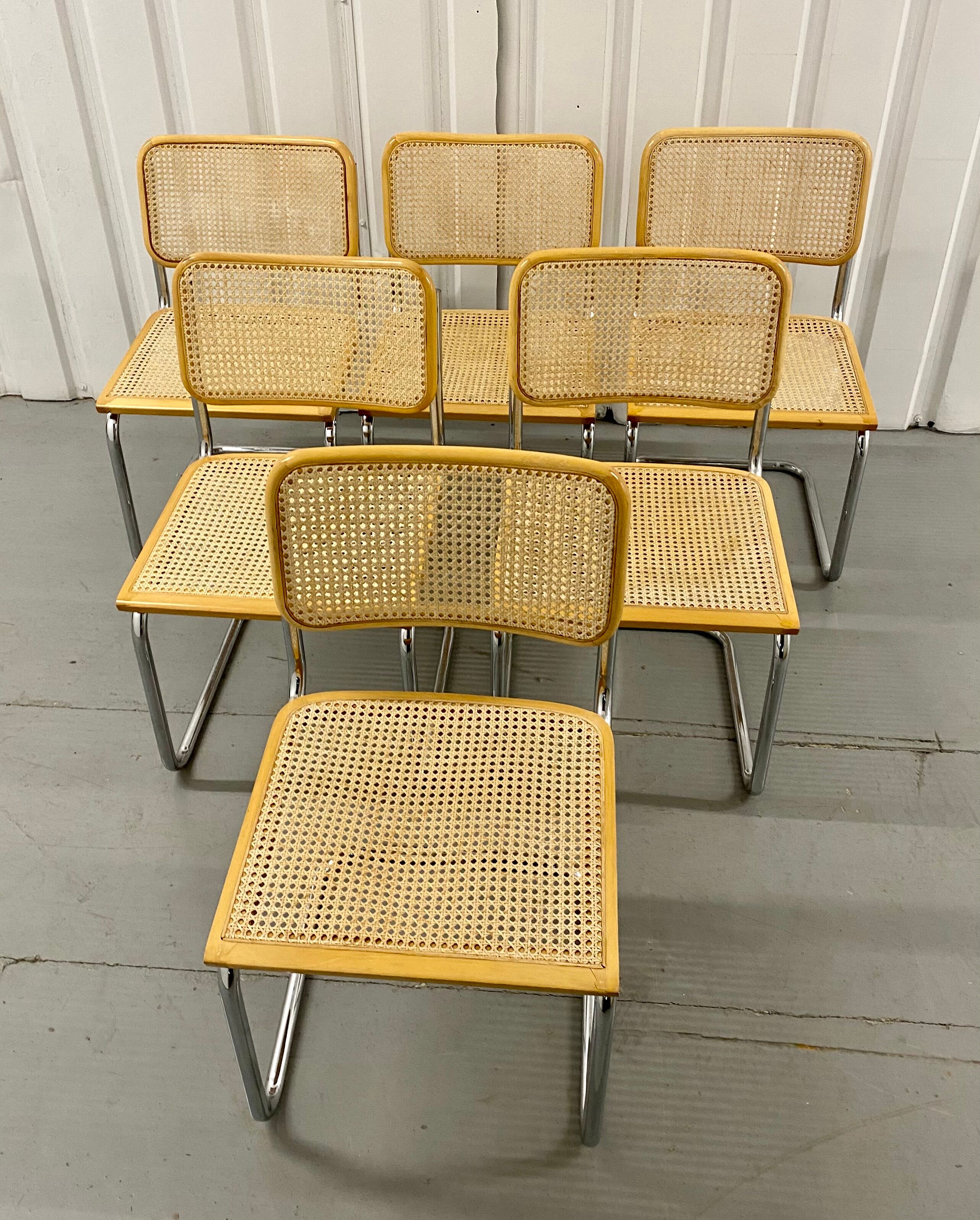 Ensemble de 6 chaises cesca par Marcel Breuer