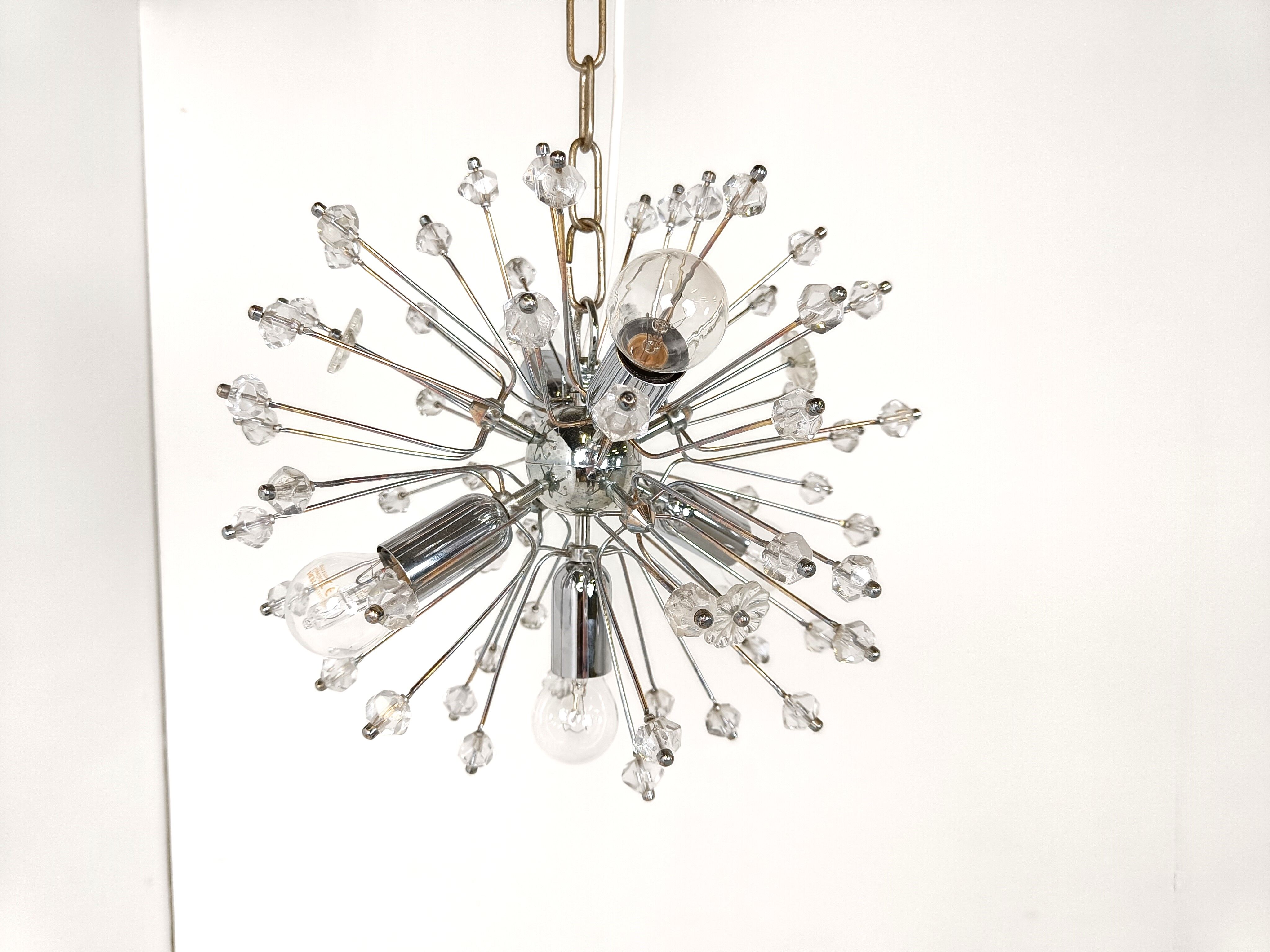 Mid century glass sputnik chandelier by Emil Stejnar, 1970s