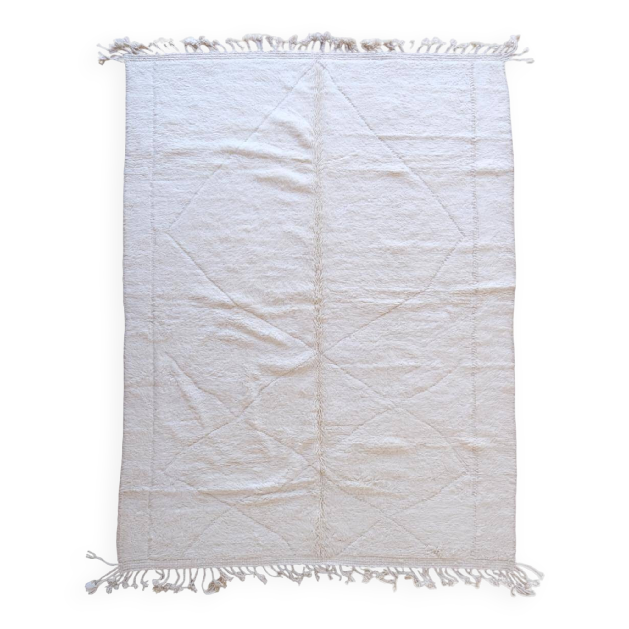 Beni Ouarain White Rug - 340 x 241 cm