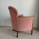 Armchair art deco pink velvet trim
