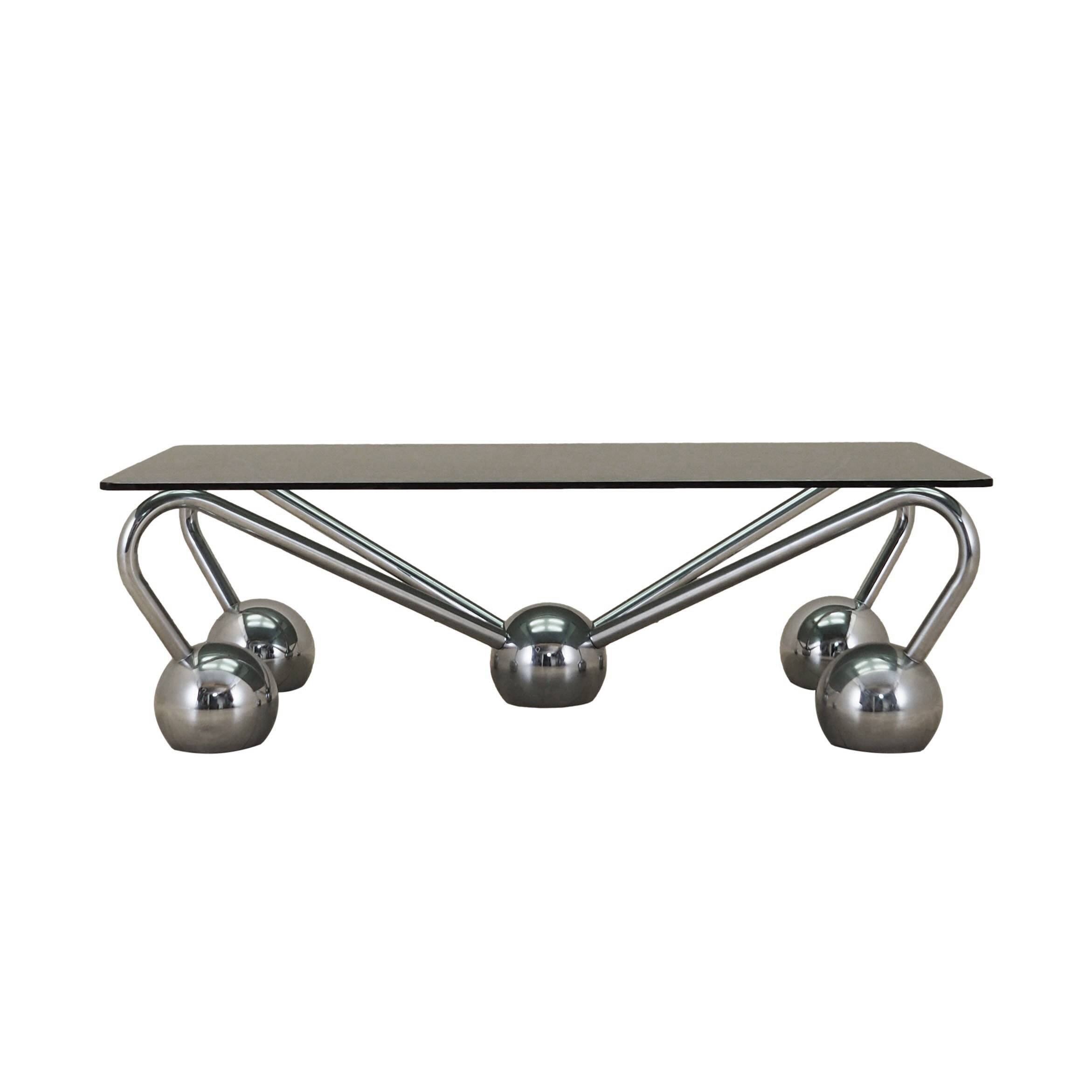 Glass coffee table, Italian design, 1970s, manufactured in Italy