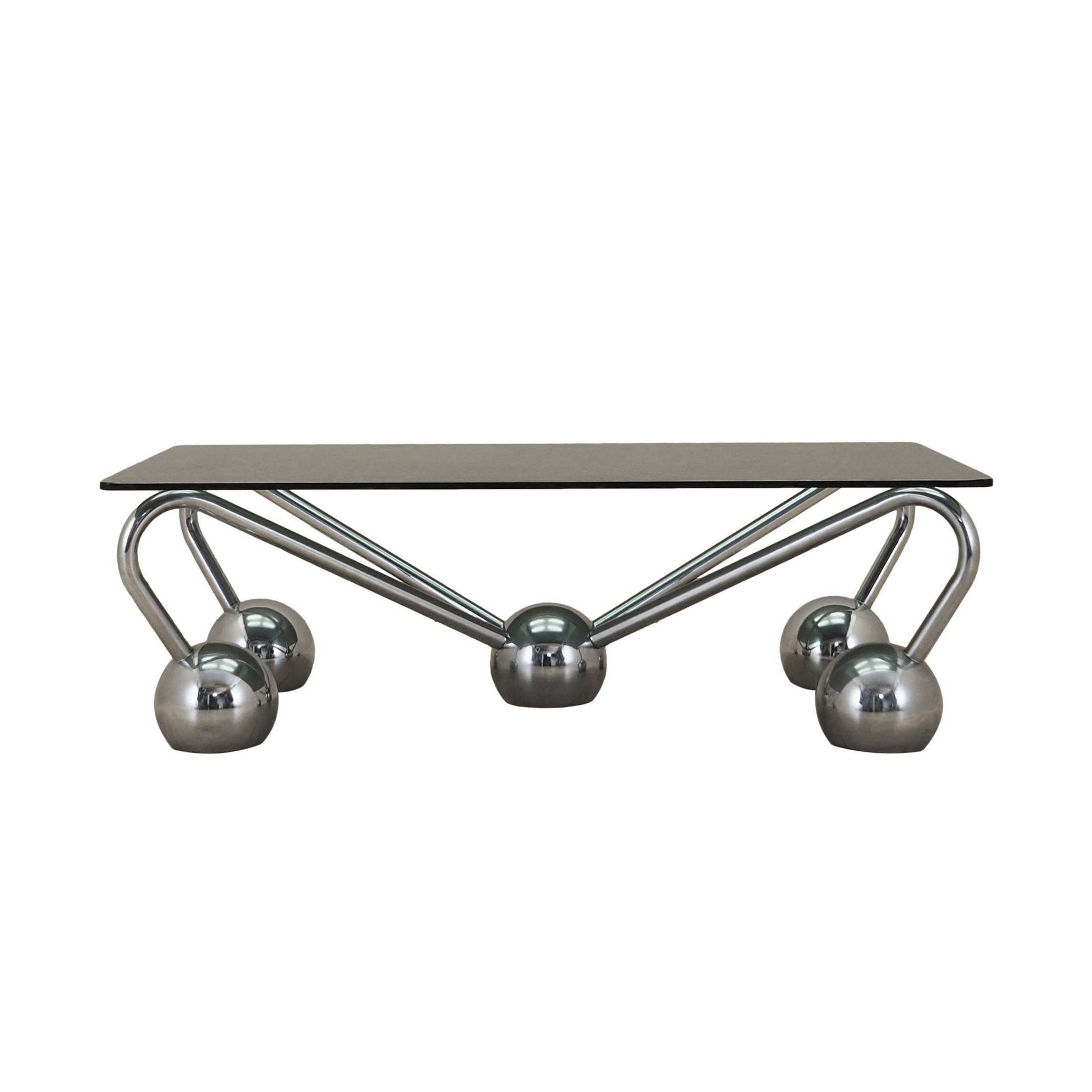 Glass coffee table, Italian design, 1970s, manufactured in Italy
