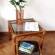 Rattan and smoked glass coffee table set