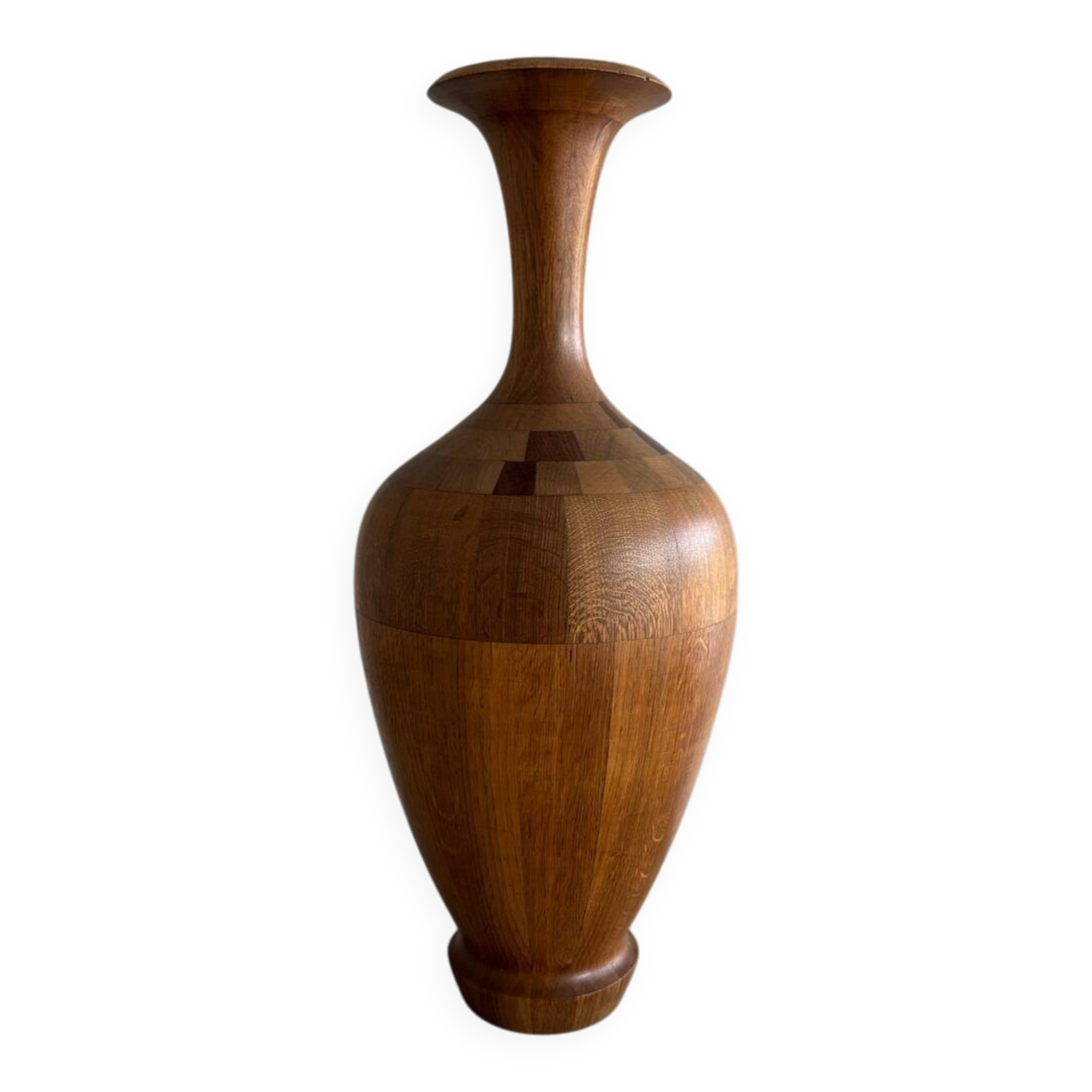 Hardwood Art Vase attributed to Maurice Bonami for De Coene Frères,