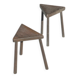 paire de tabourets brutalistes