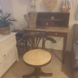 Fauteuil pivotant canné, cannage neuf