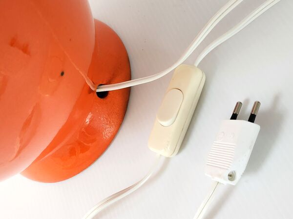 Pied de lampe vintage 1960 céramique orange