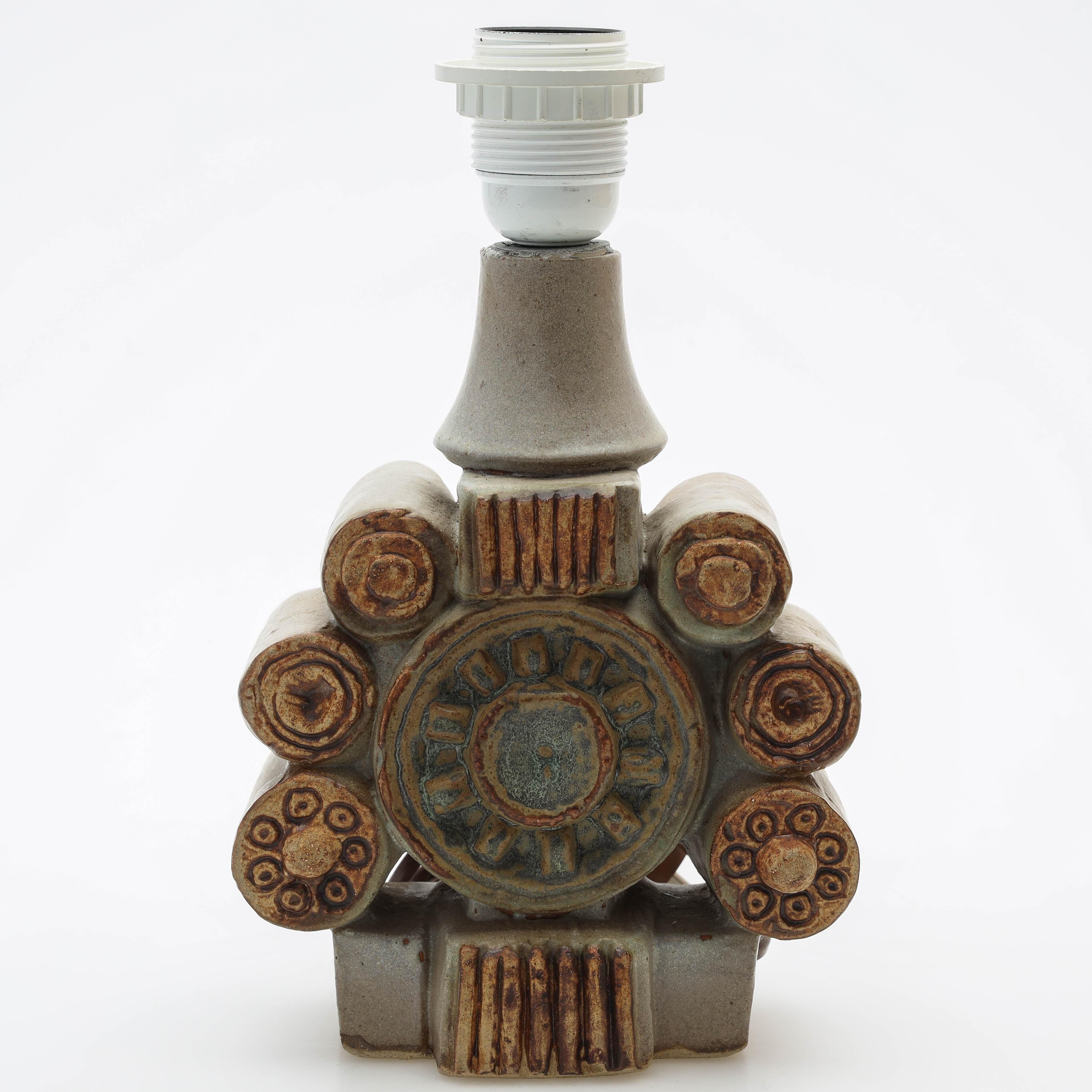 Bernard Rooke Lampe de table monogramme signé Angleterre 1960