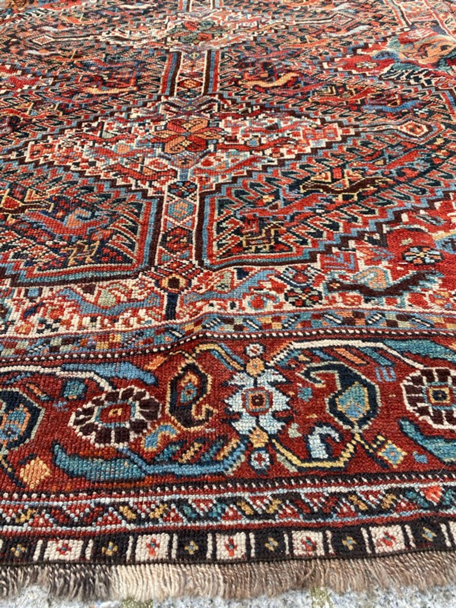 Ancient persian ghashghai carpet 130x182 cm