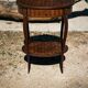 Oval coffee table in cube marquetry and bronze, Louis XV style.