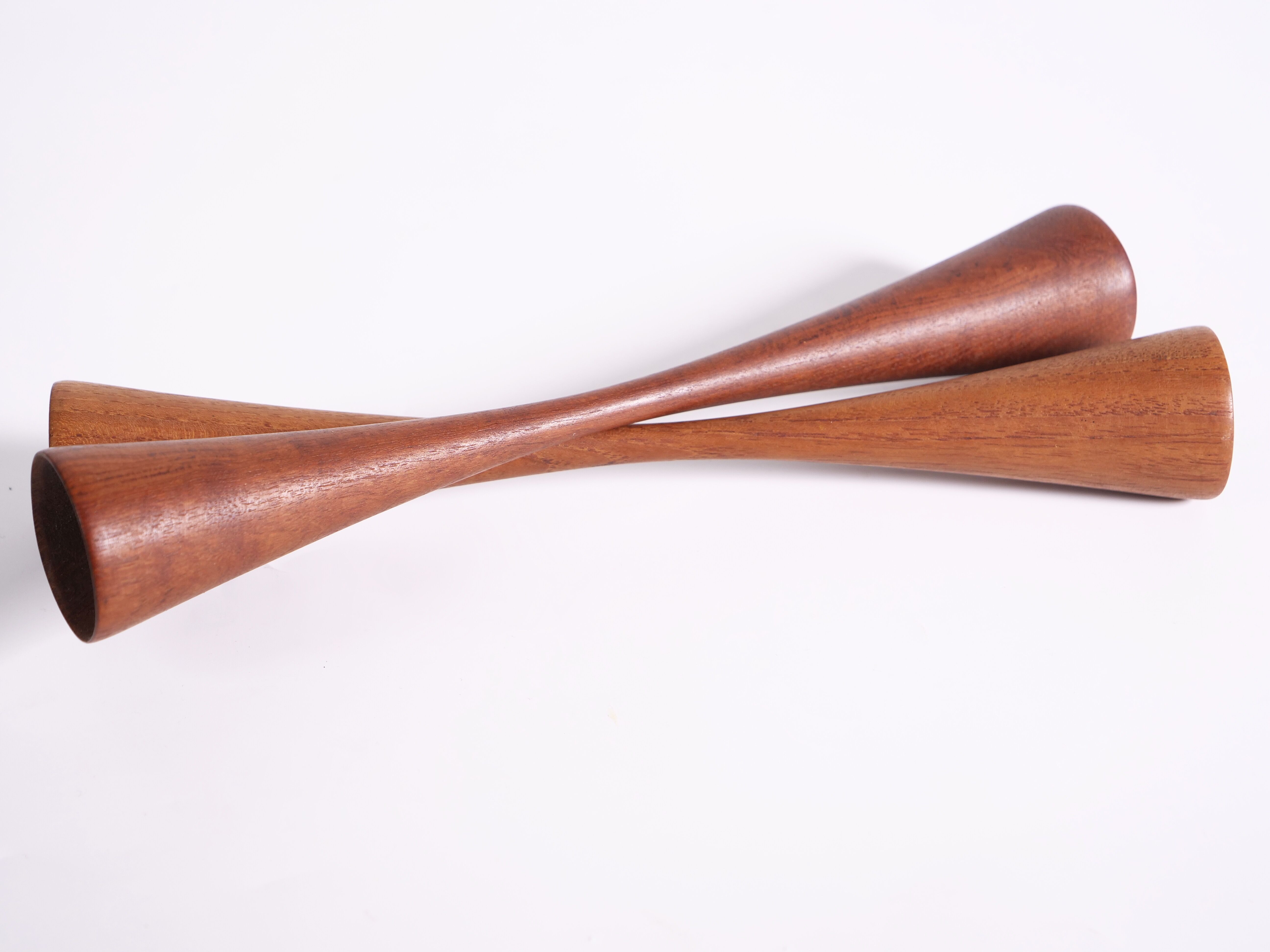 Scandinavian teak candlesticks