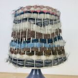 Karoly Balogh ceramic lamp in Dreux, wool lampshade