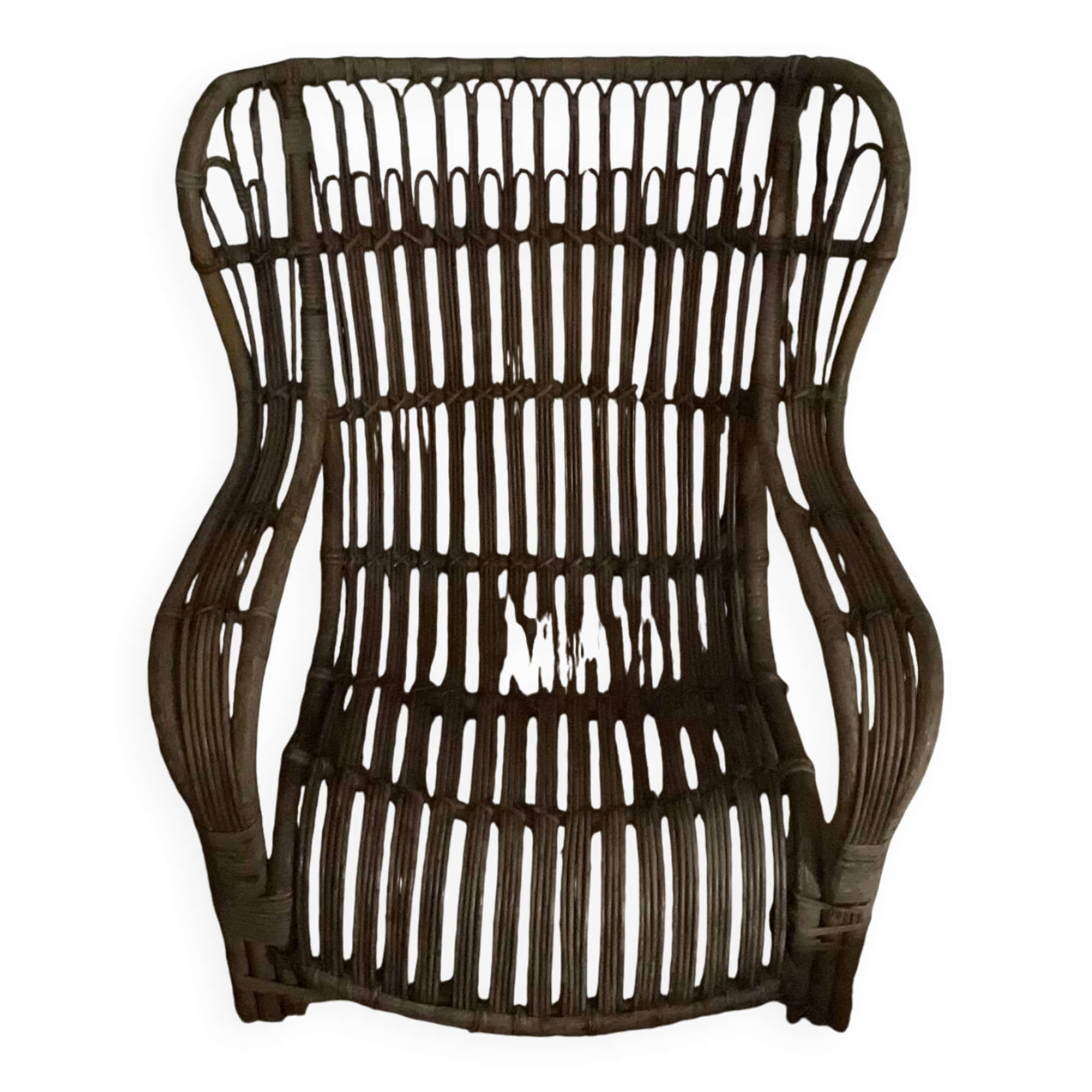 Rattan wicker armchair from the 60s/70s