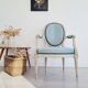 Louis XVI medallion armchair renovated velvet
