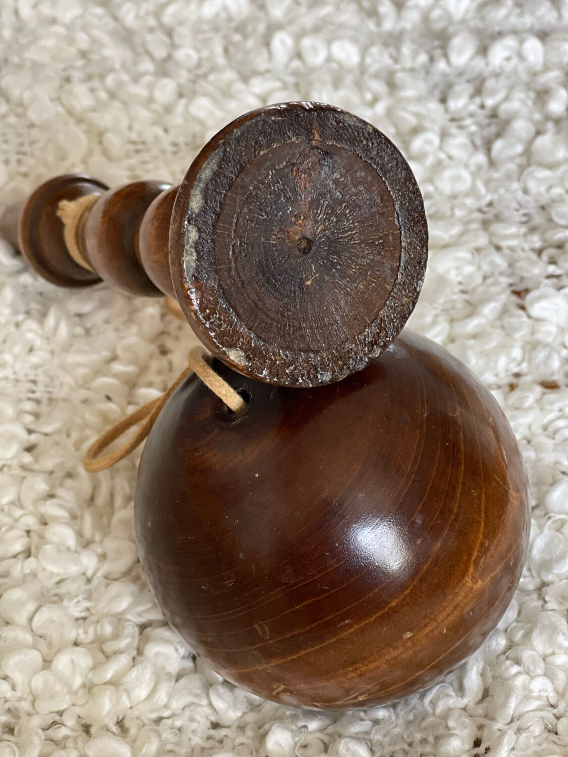 Old bilboquet in turned wood