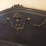 bed in solid walnut patinated Louis XVI style 160X200 cm