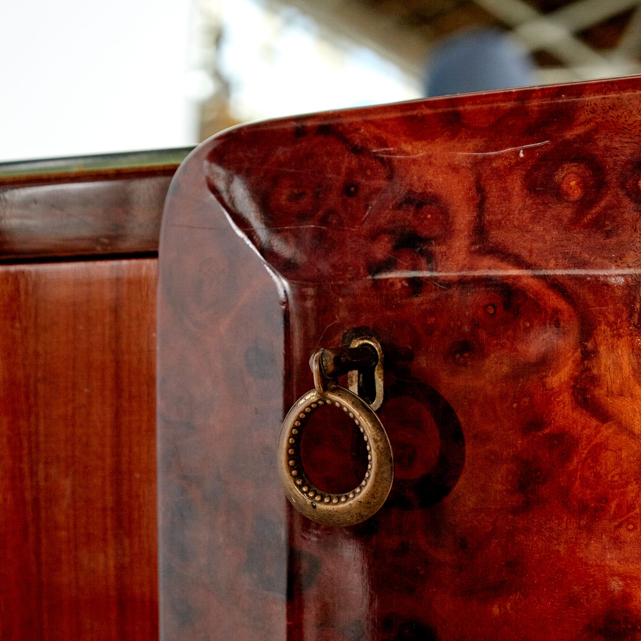 Italian walnut sideboard with mirror
