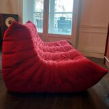 100% original - Ligne Roset Togo 3-seater bench – Red Alcantara (Goya