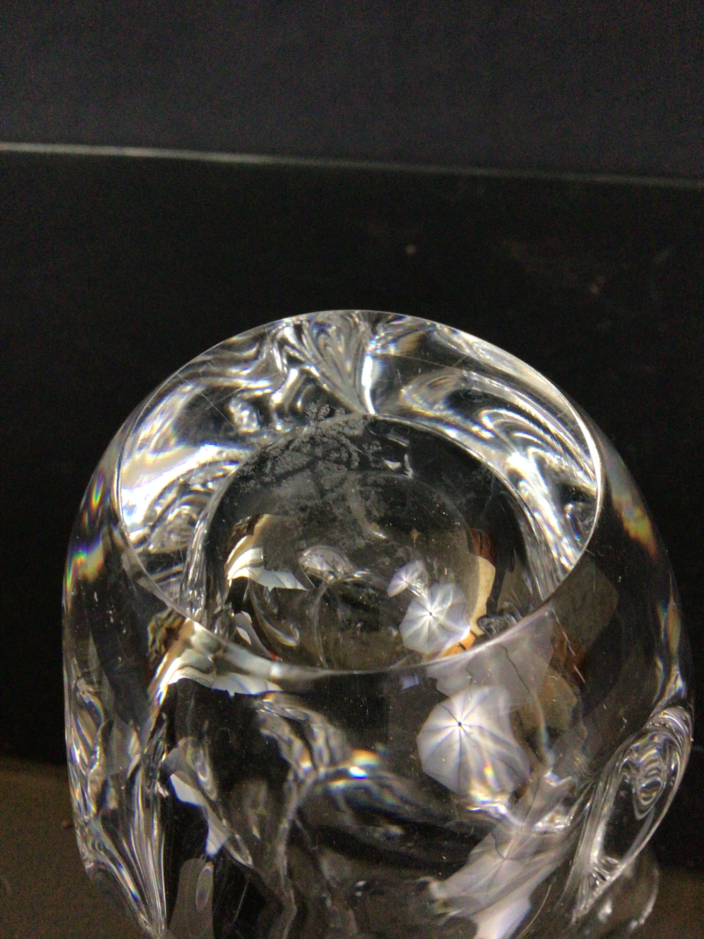 Crystal vase signed Daum
