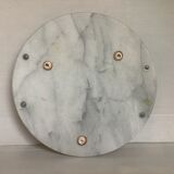Marble dish with chrome metal handles