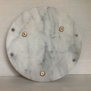 Marble dish with chrome metal handles