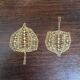 Old plate gold craft rosewood + golden pattern japanese physalis vintage
