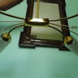 Four-light suspension with glass lampshade, diamond size, 1980.