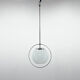 Mid-century milk glass & chrome pendant light