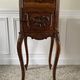Bedside table / bedside table in veneered wood, molded and carved with foliage Louis XV style