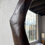 Brutalist wooden mirror 1900